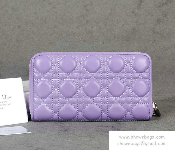 dior wallet escapade lambskin leather 0082 purple - Click Image to Close